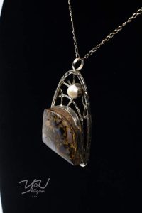 Opal & Pearl Stained Glass Pendant
