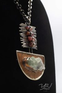 Tribal Pendant w/Tourmaline & Fluorite