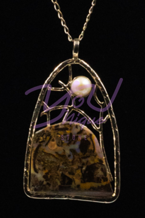 Opal & Pearl Stained Glass Pendant