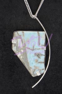 Larimar Moon Pendant