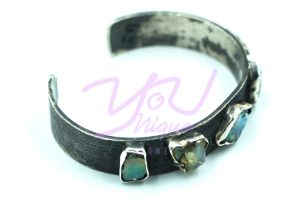 Blackened White Opal Bangle