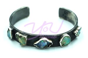 Blackened White Opal Bangle