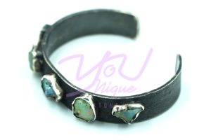 Blackened White Opal Bangle