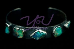 Blackened White Opal Bangle