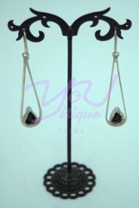 Black Opal Drop Dangling Earrings