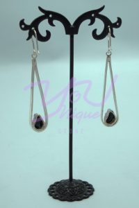 Black Opal Drop Dangling Earrings