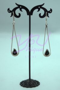 Black Opal Drop Dangling Earrings
