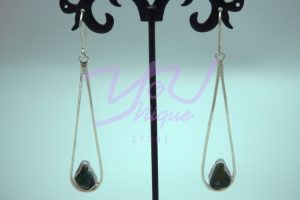 Black Opal Drop Dangling Earrings