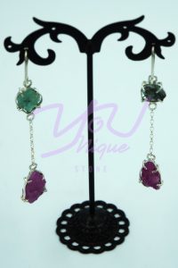 Ruby & Emerald Dangling Earrings