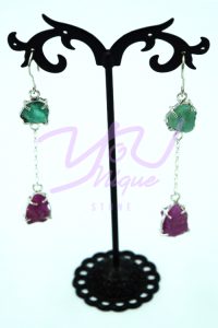 Ruby & Emerald Dangling Earrings