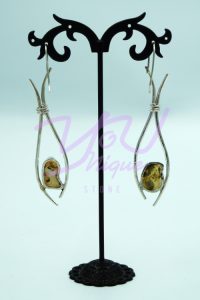 White Opal Fish Dangling Earrings