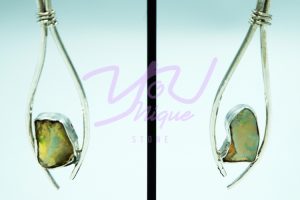 White Opal Fish Dangling Earrings